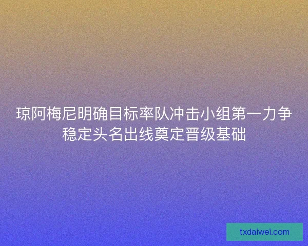 琼阿梅尼明确目标率队冲击小组第一力争稳定头名出线奠定晋级基础 琼阿梅尼明确目标率队冲击小组第一力争稳定头名出线奠定晋级基础