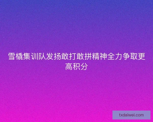 雪橇集训队发扬敢打敢拼精神全力争取更高积分